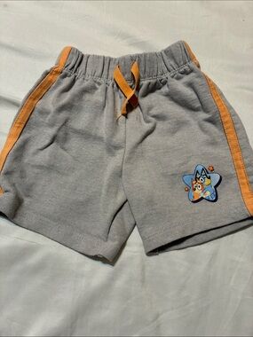 Kids Gray Shorts with Orange Trim and Star Character